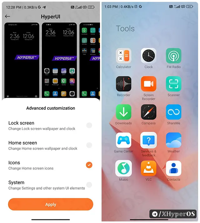 Easily Enable HyperOS Icon Pack on Xiaomi Devices 3 HyperOS icon pack styles